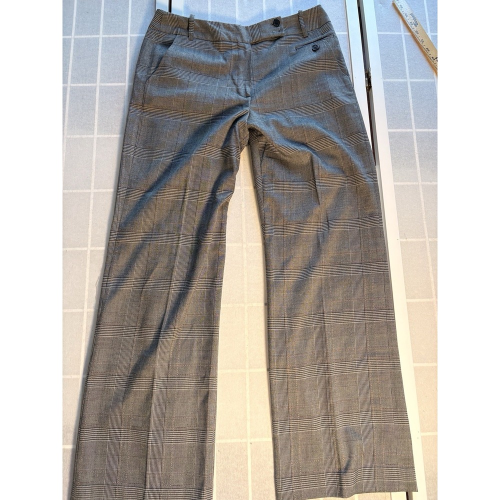 Vtg Y2K Larry Levine Plaid Wide Leg Trousers Interview Preppy Business Casual 8